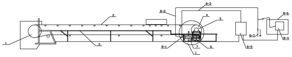 Conveyor belt tensioning force detection and control device