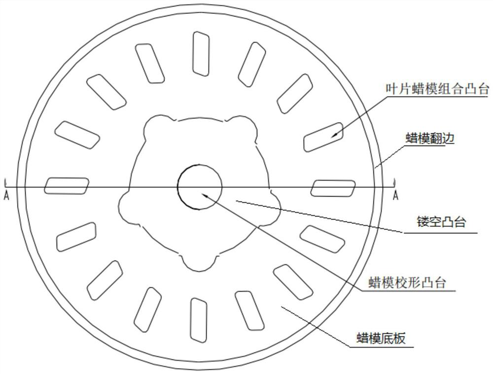 Bottom plate wax mold structure and forming method of directional solidification shell bottom plate