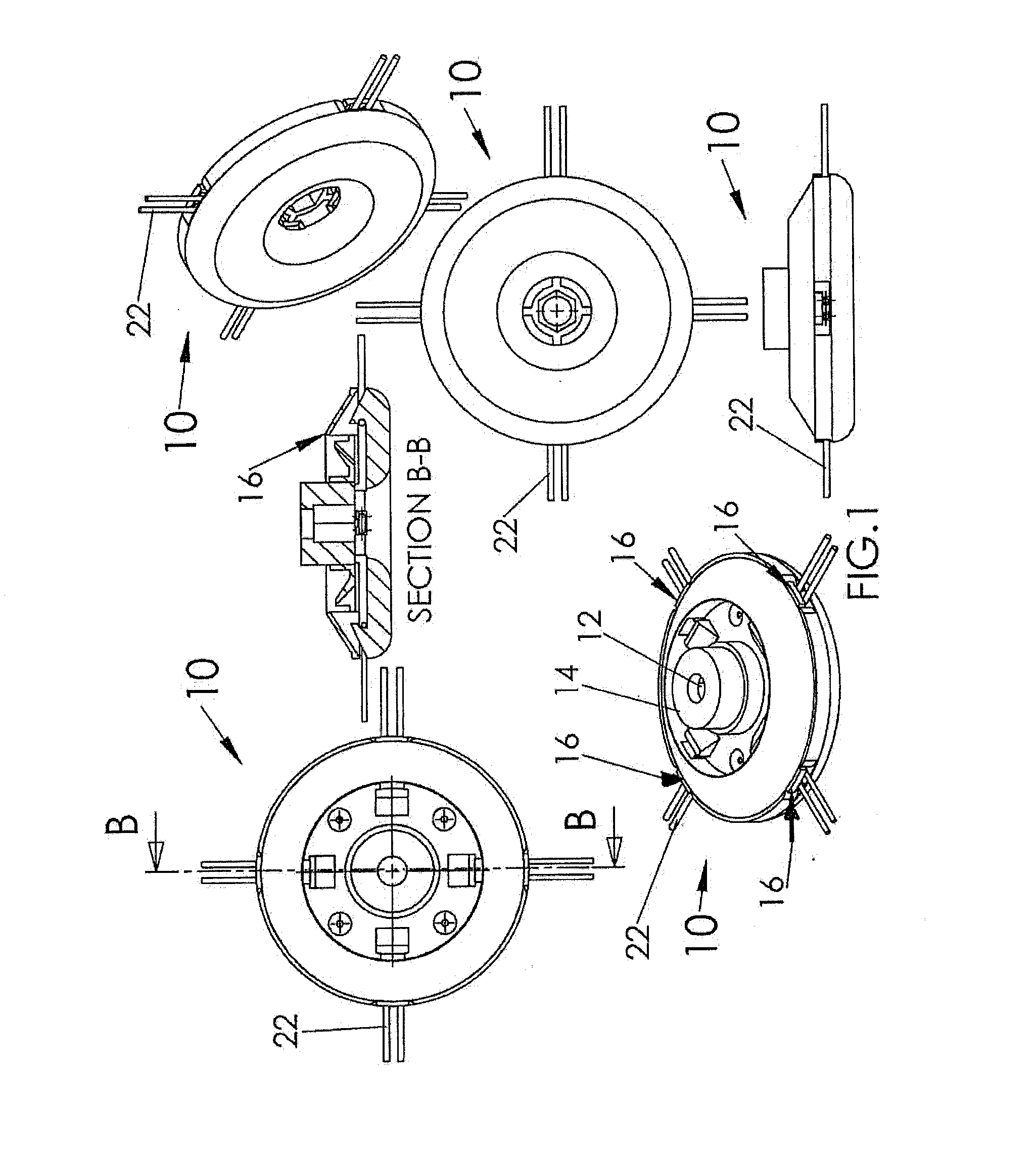 Ramped Connector And Blade For Use With Rotary Head Assembly