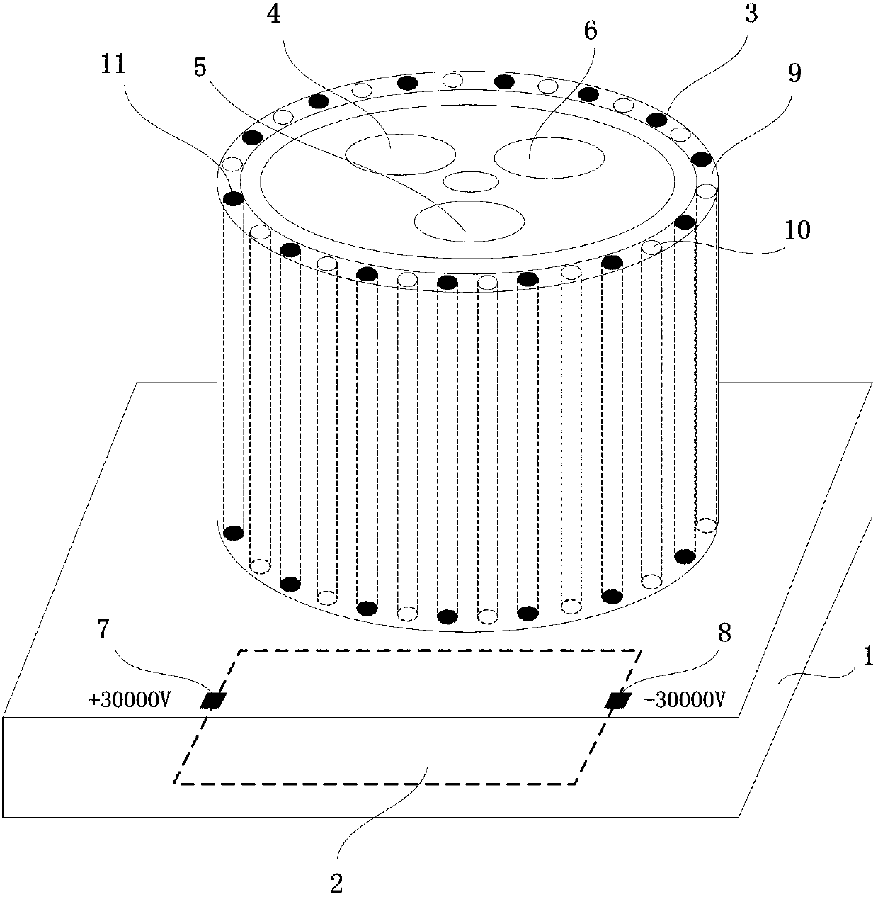 Device for actively absorbing winged insects and purifying air and water