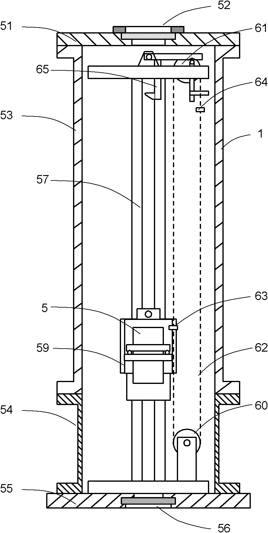 Absolute gravity measuring system and measuring method as well as falling method of free-falling body