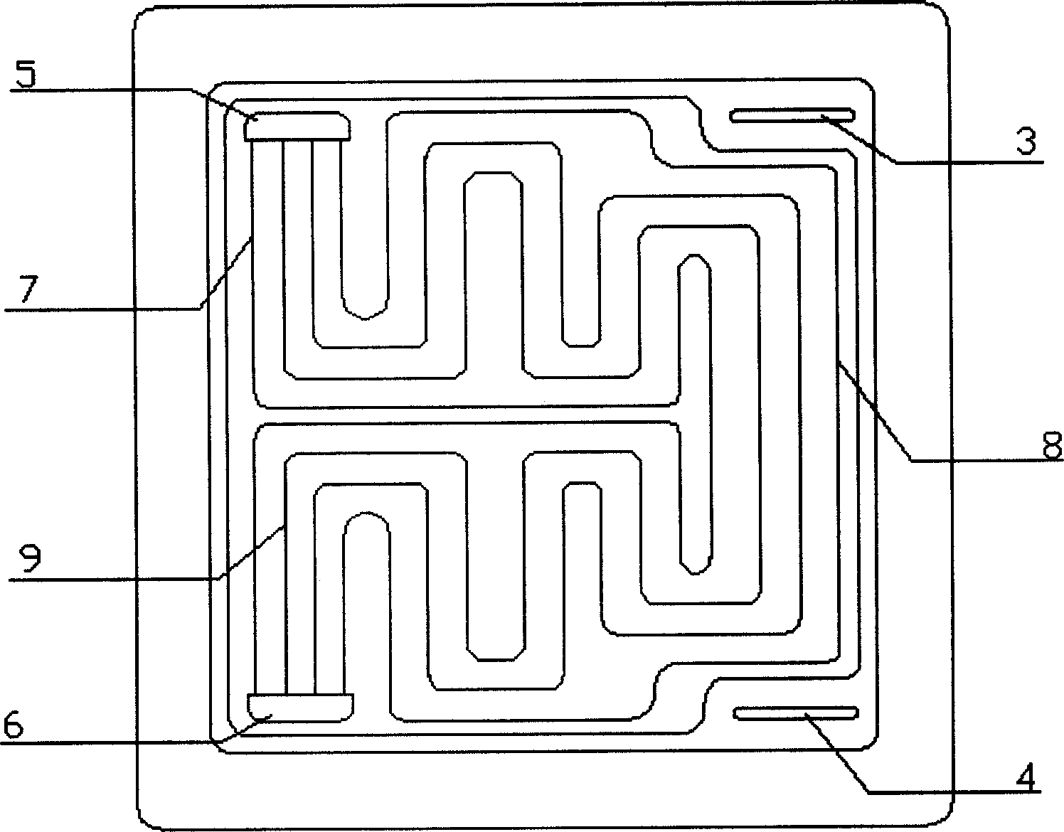Structure of flow field board for proton exchange film fuel cell