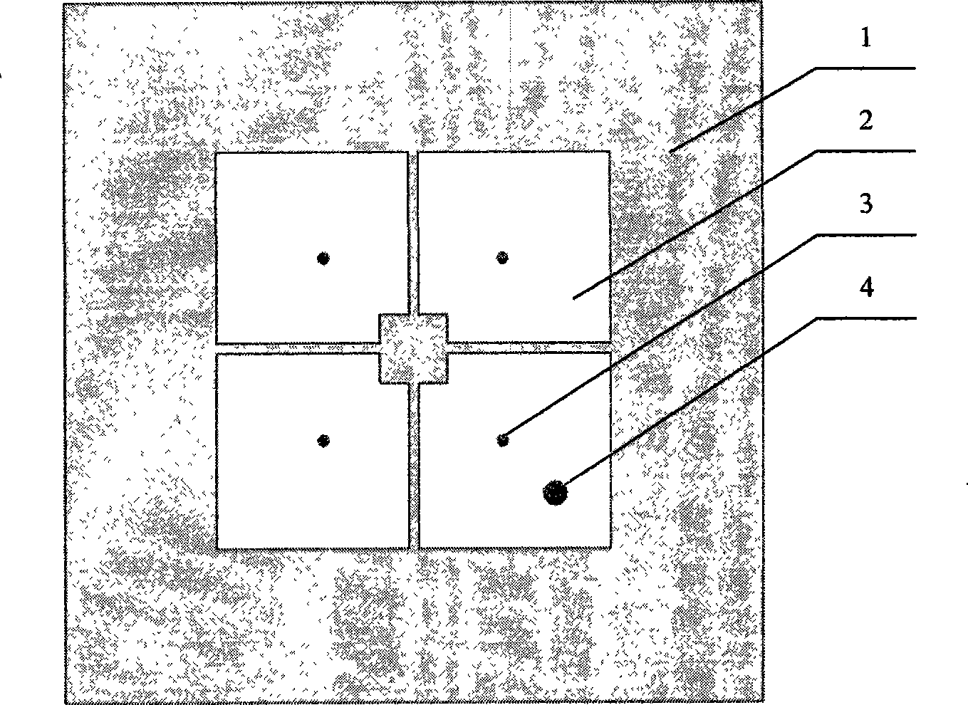 Omnidirectional radiative microstrip aerial