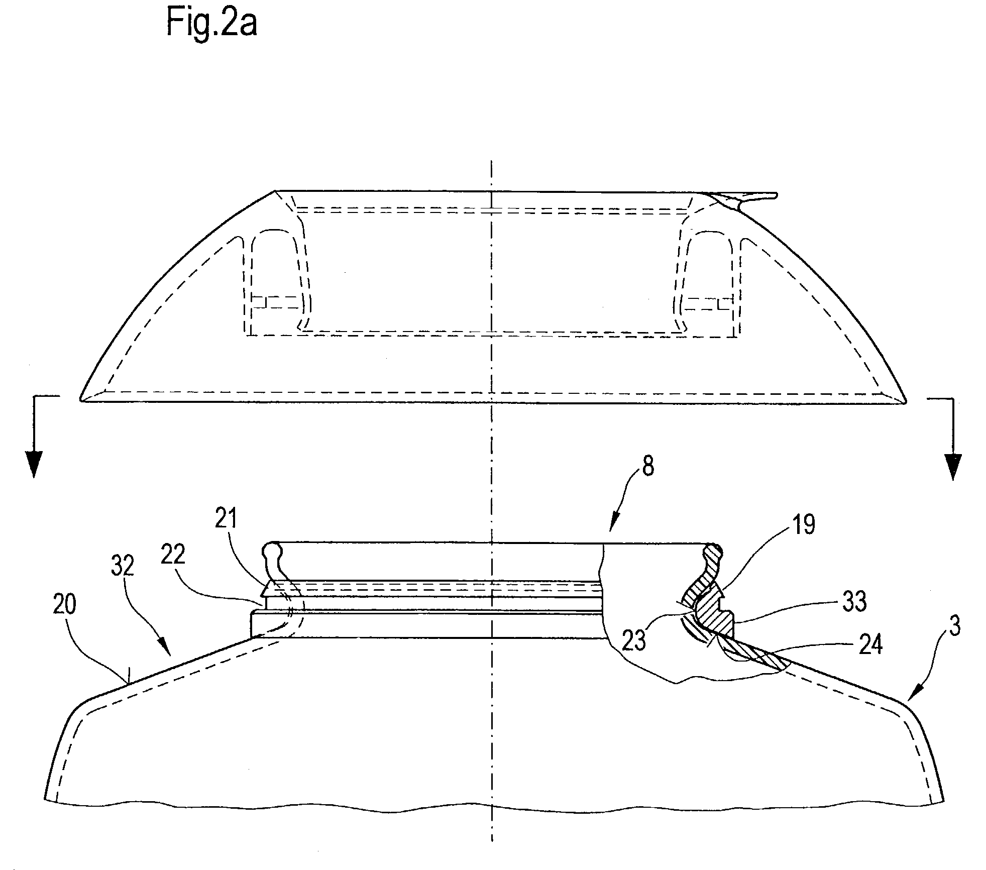 Bonding of a plastic fixture to a glass container