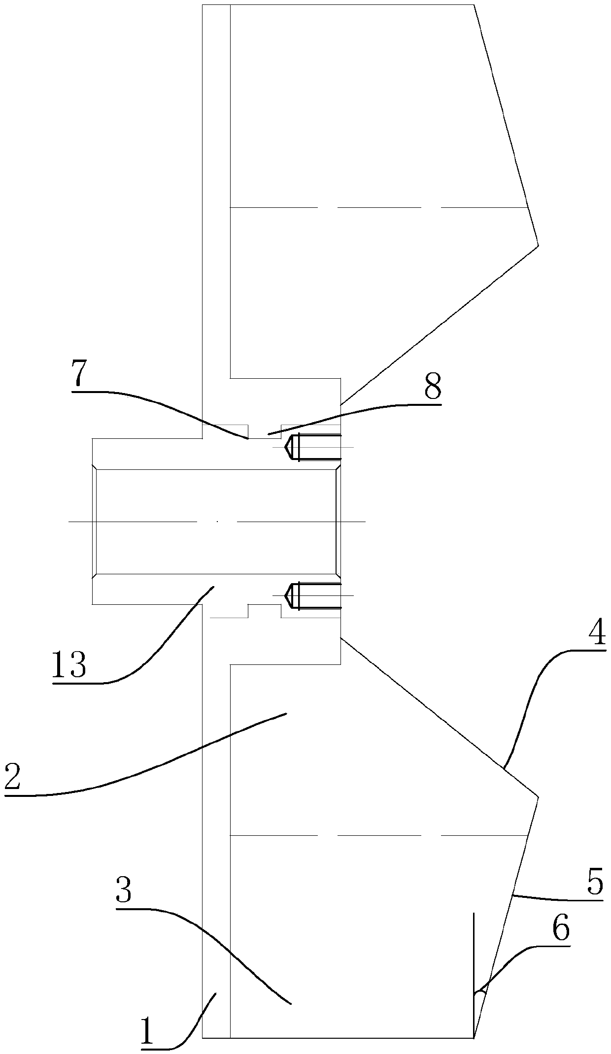Rear-bending type impeller