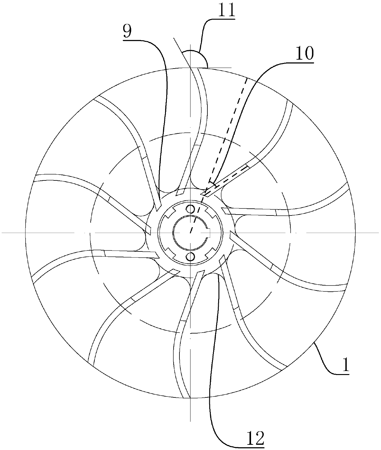 Rear-bending type impeller