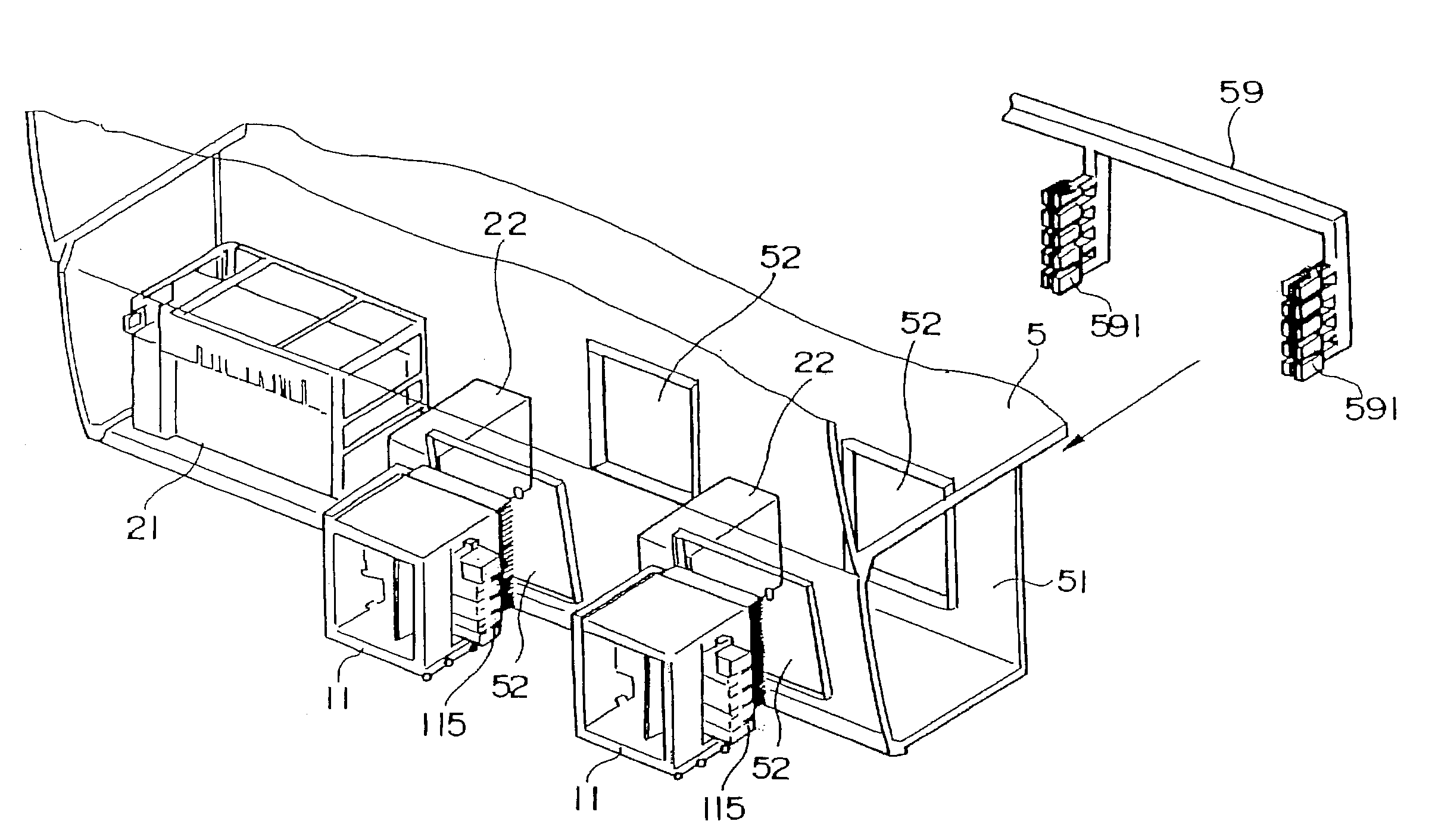 System for mounting an underfloor electronic equipment