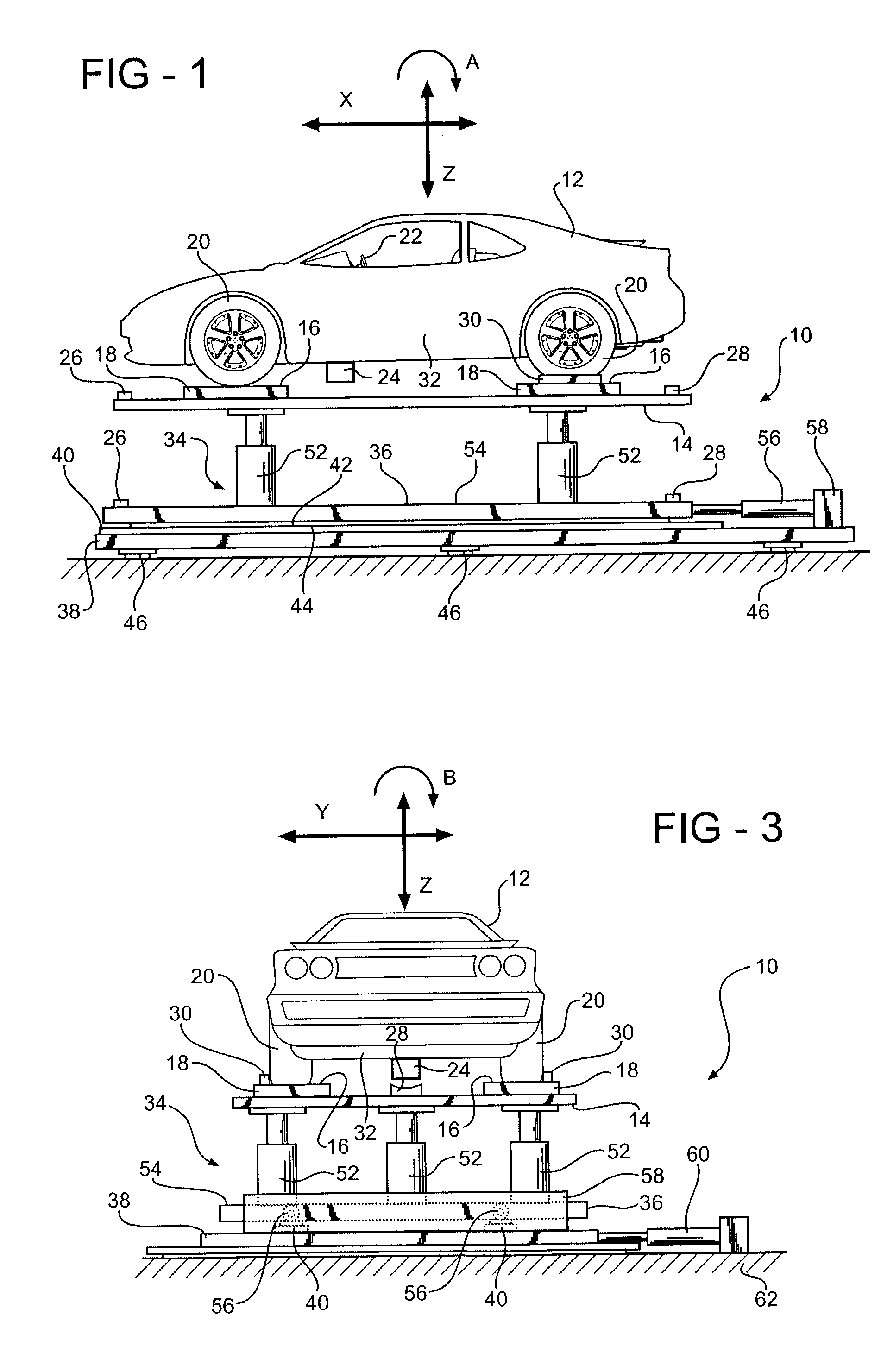 Vehicle testing apparatus for measuring a propensity of a vehicle to roll over