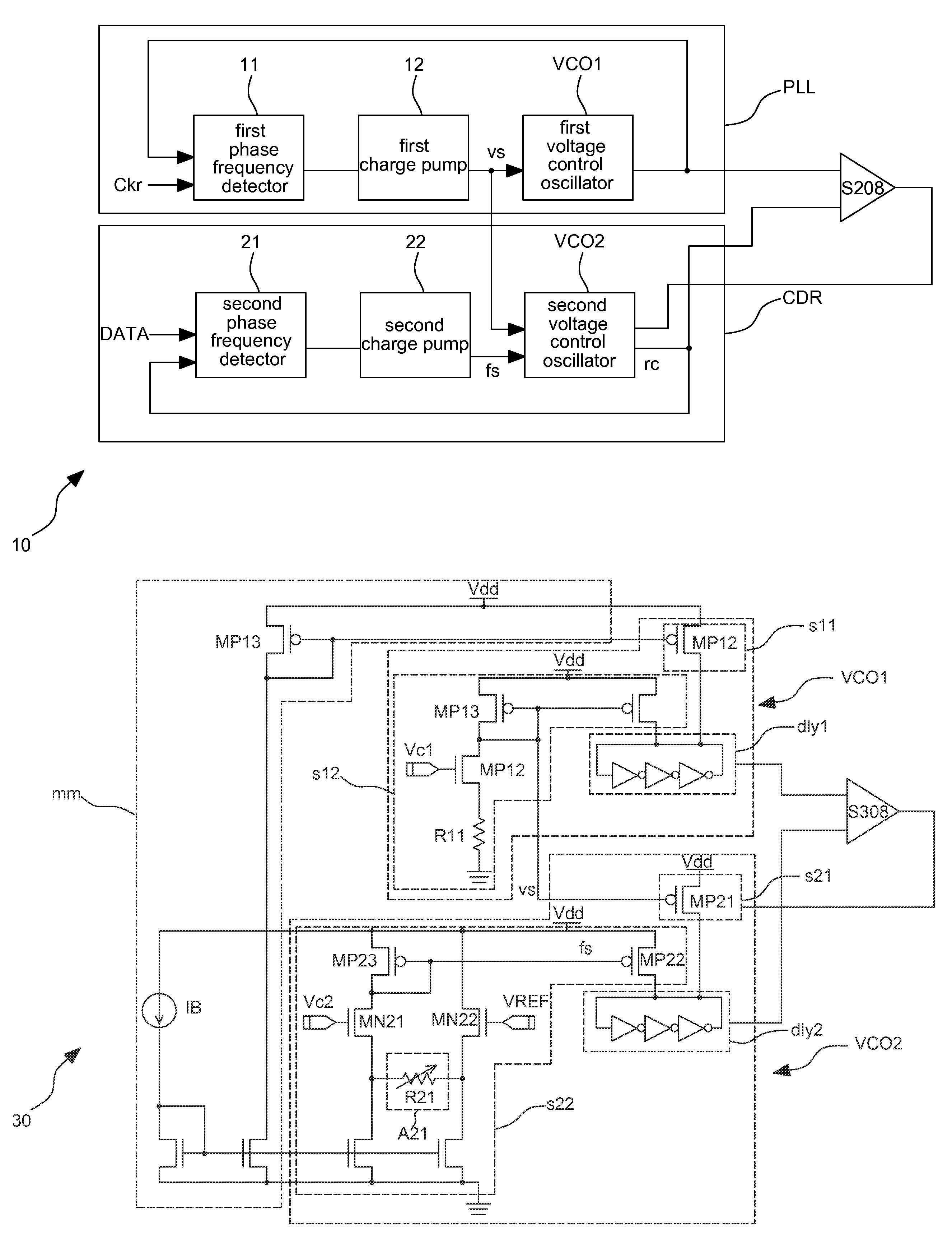 Transceiver, voltage control oscillator thereof and control method thereof