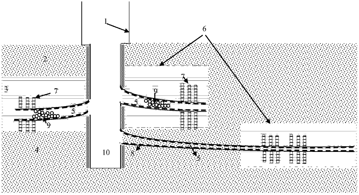 Combined mining method with decompression and heating in multi-branched horizontal wells for marine hydrate