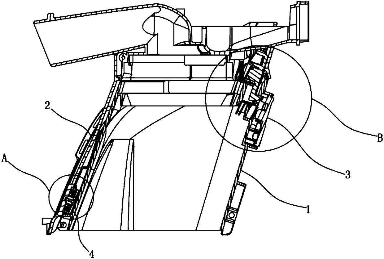 Vacuum cleaner dust cup structure without assembling rail and vacuum cleaner