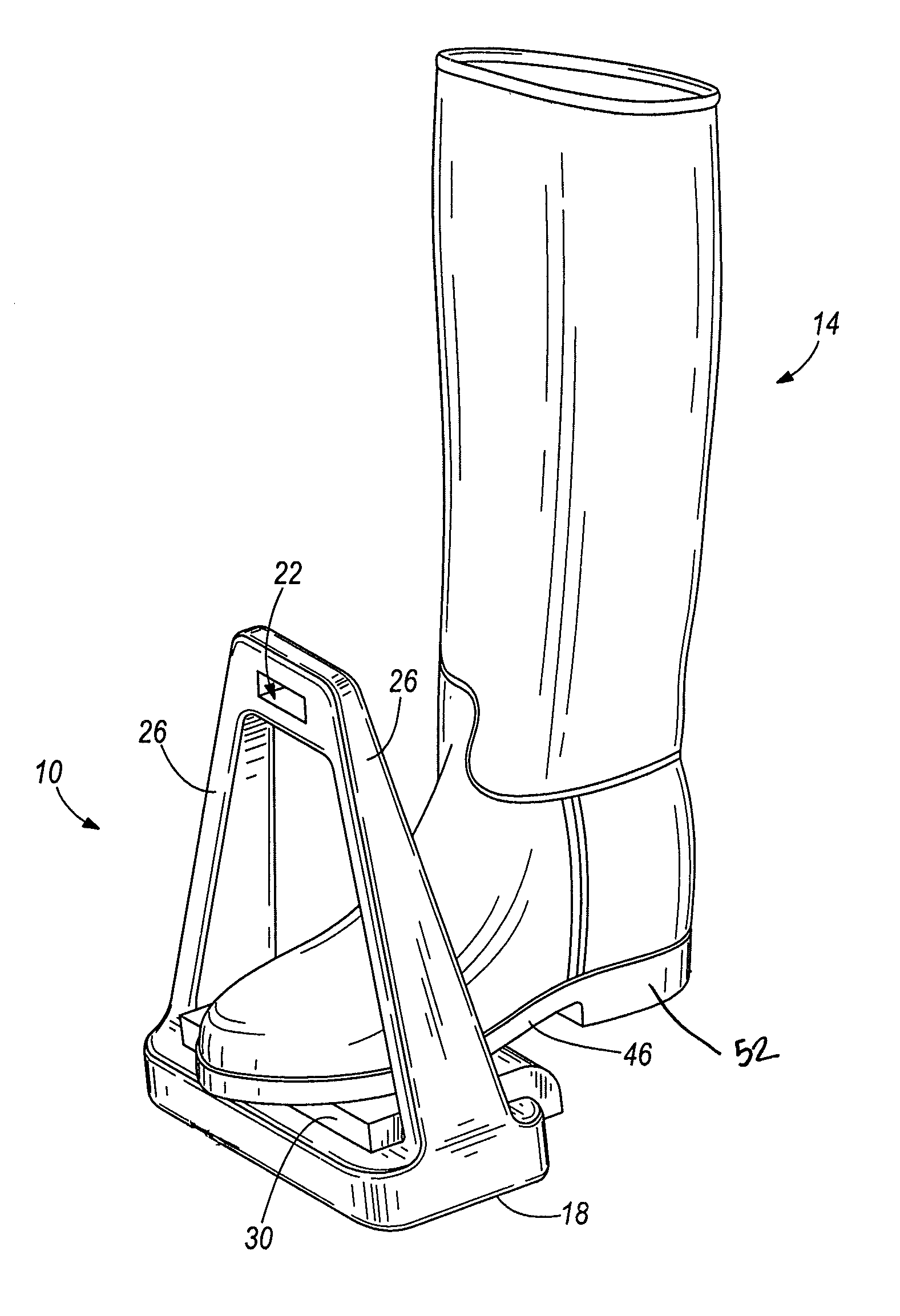 Magnetic boot attachment for a stirrup