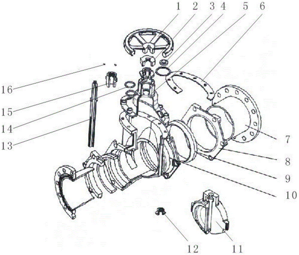 Inorganic-machining vacuum evanescent mode cast telescopic gate valve