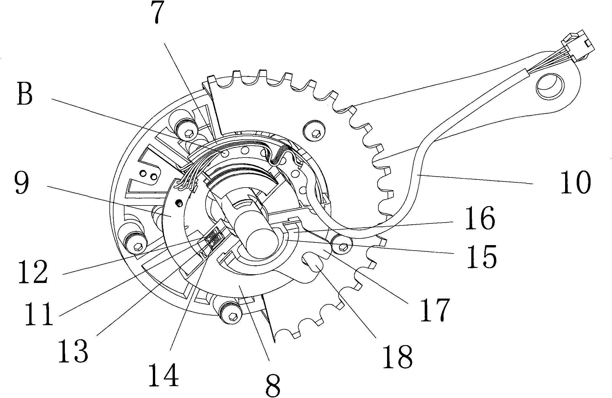 Moment and speed sensor of electric bicycle