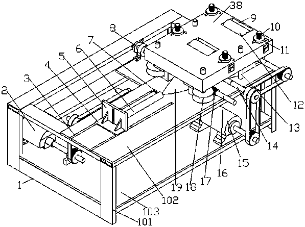 Moso bamboo extrusion flattening processing device and extrusion flattening processing method