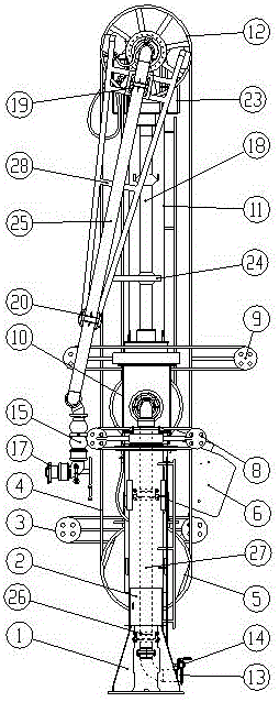 Single pipe loading and unloading arm for low-temperature ship