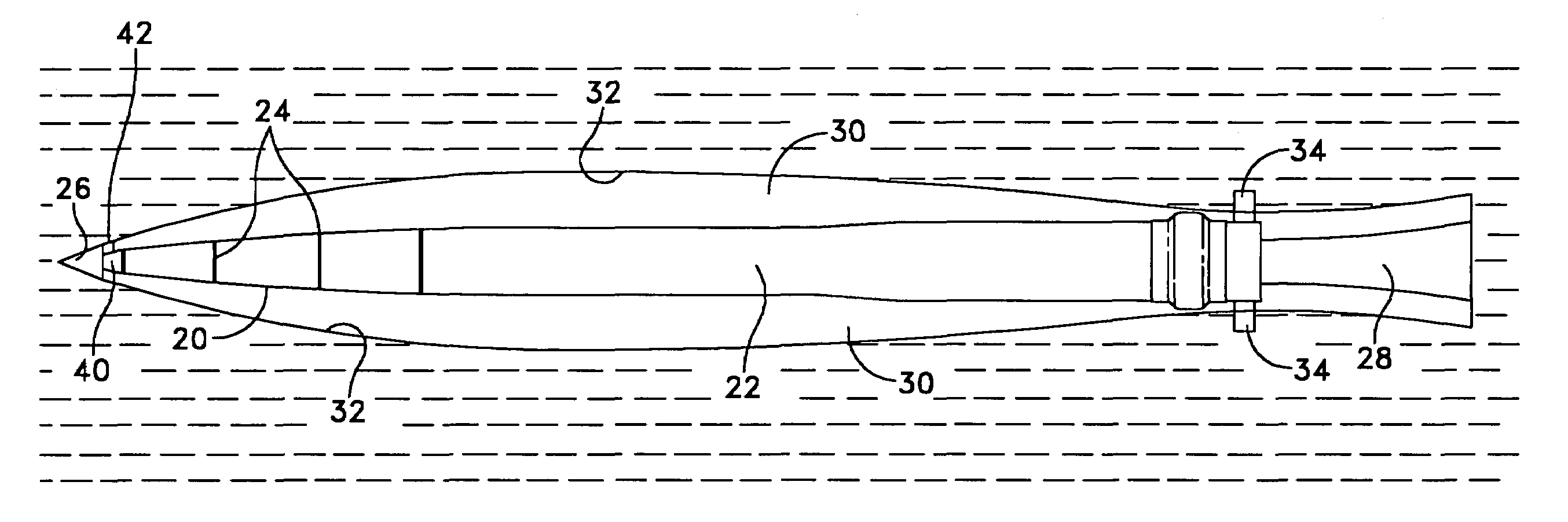 Assembly and method for determining speed of a supercavitating underwater vehicle