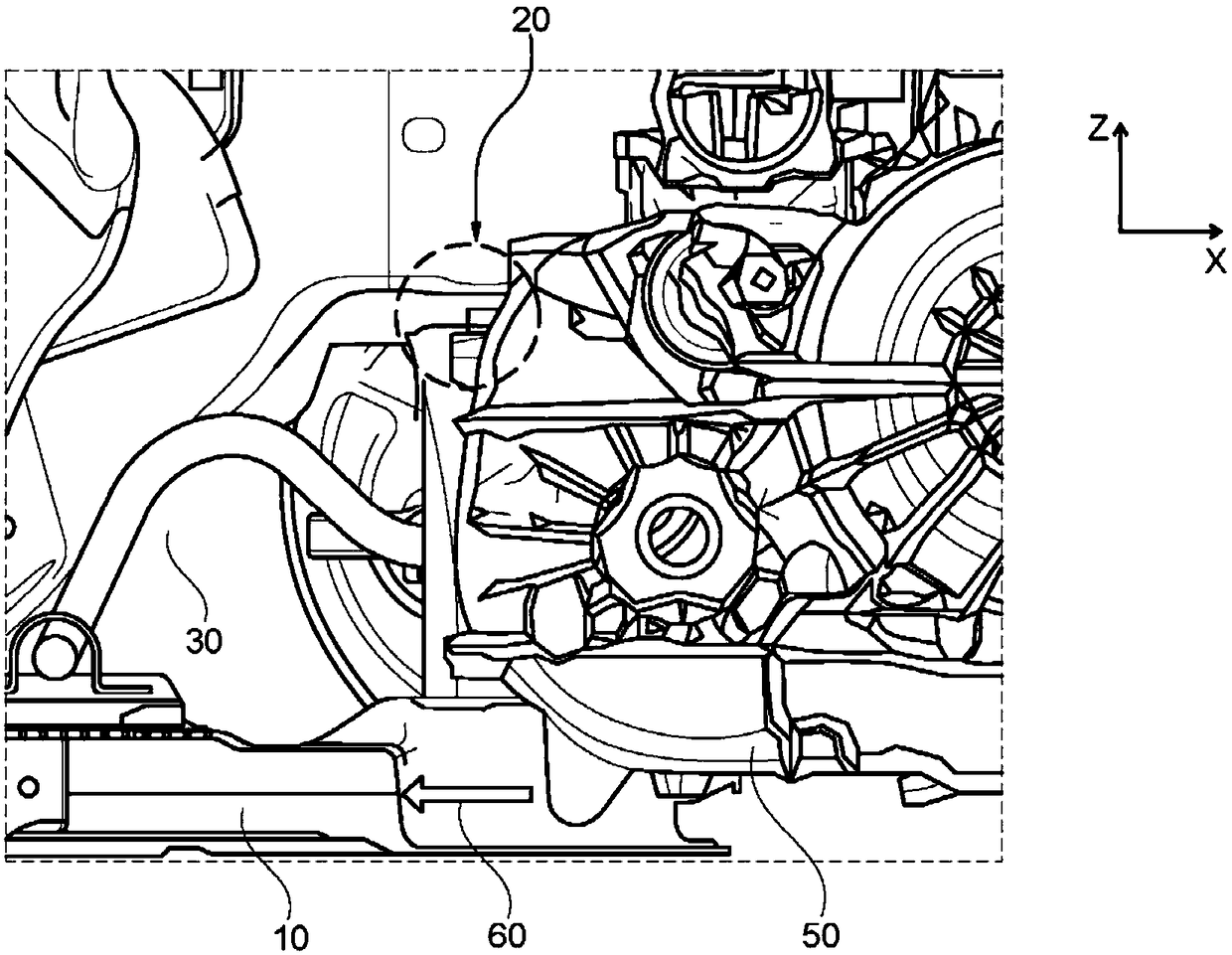 Chassis device for motor vehicle