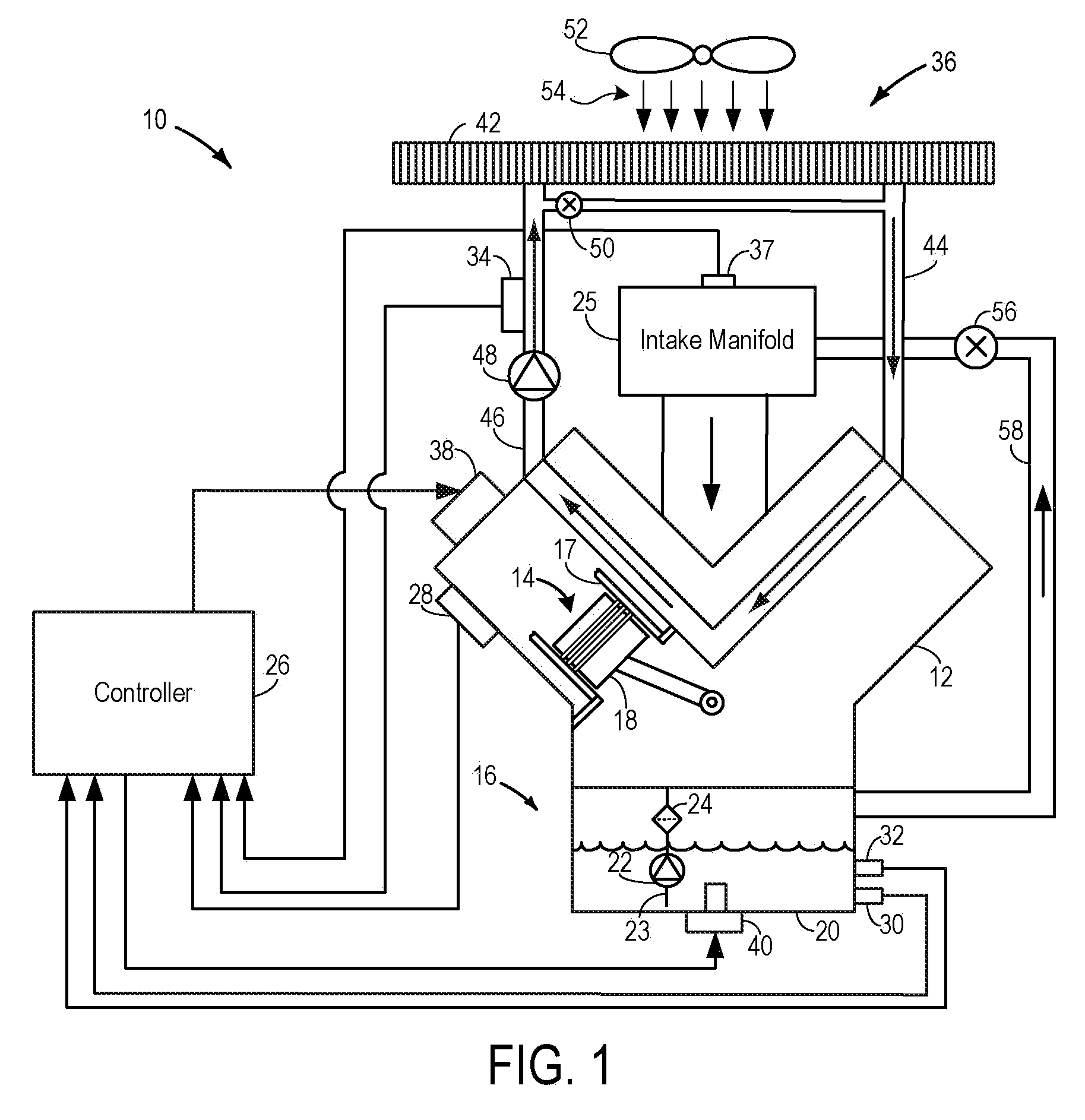 Water reduction mechanism for an internal combustion engine