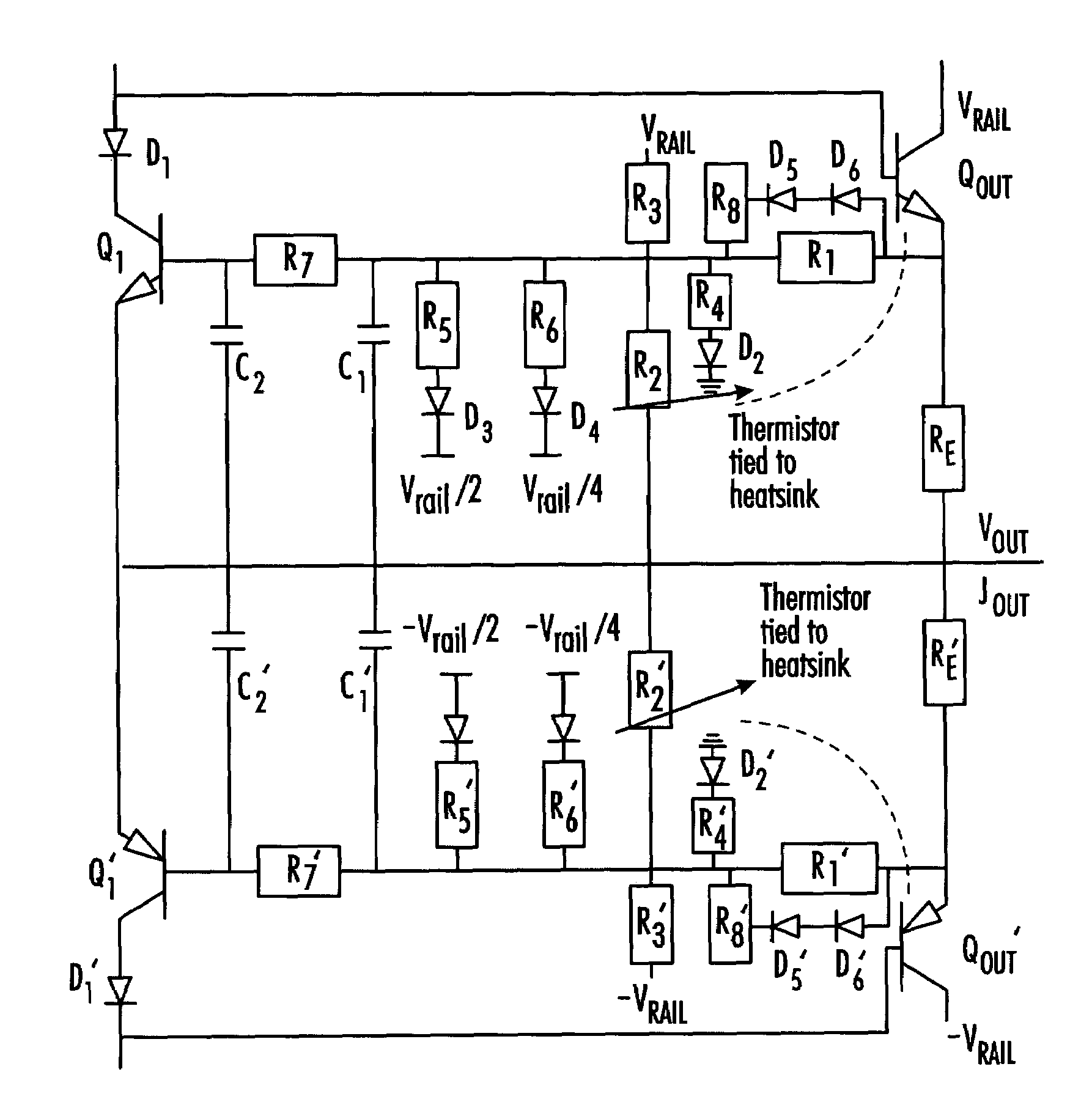 System and method for protecting an audio amplifier output stage power transistor