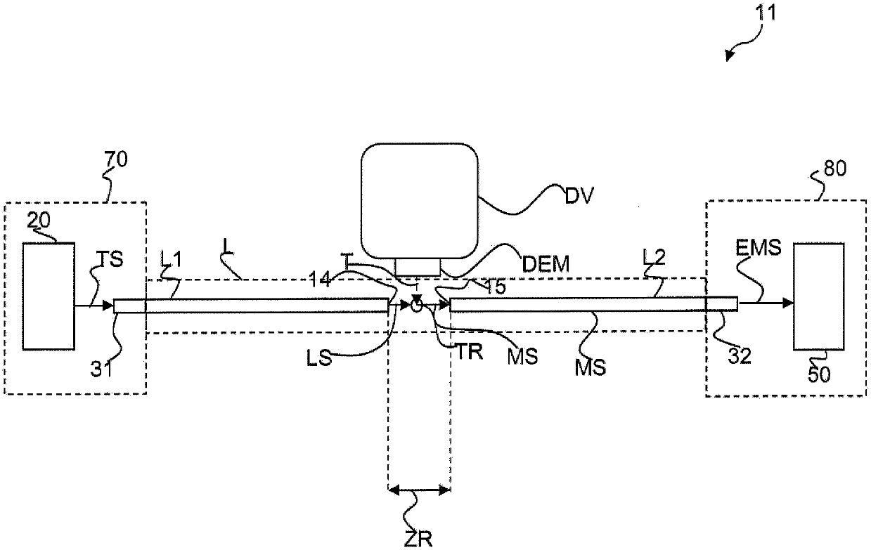 Optical waveguide arrangement for the optical detection of drops