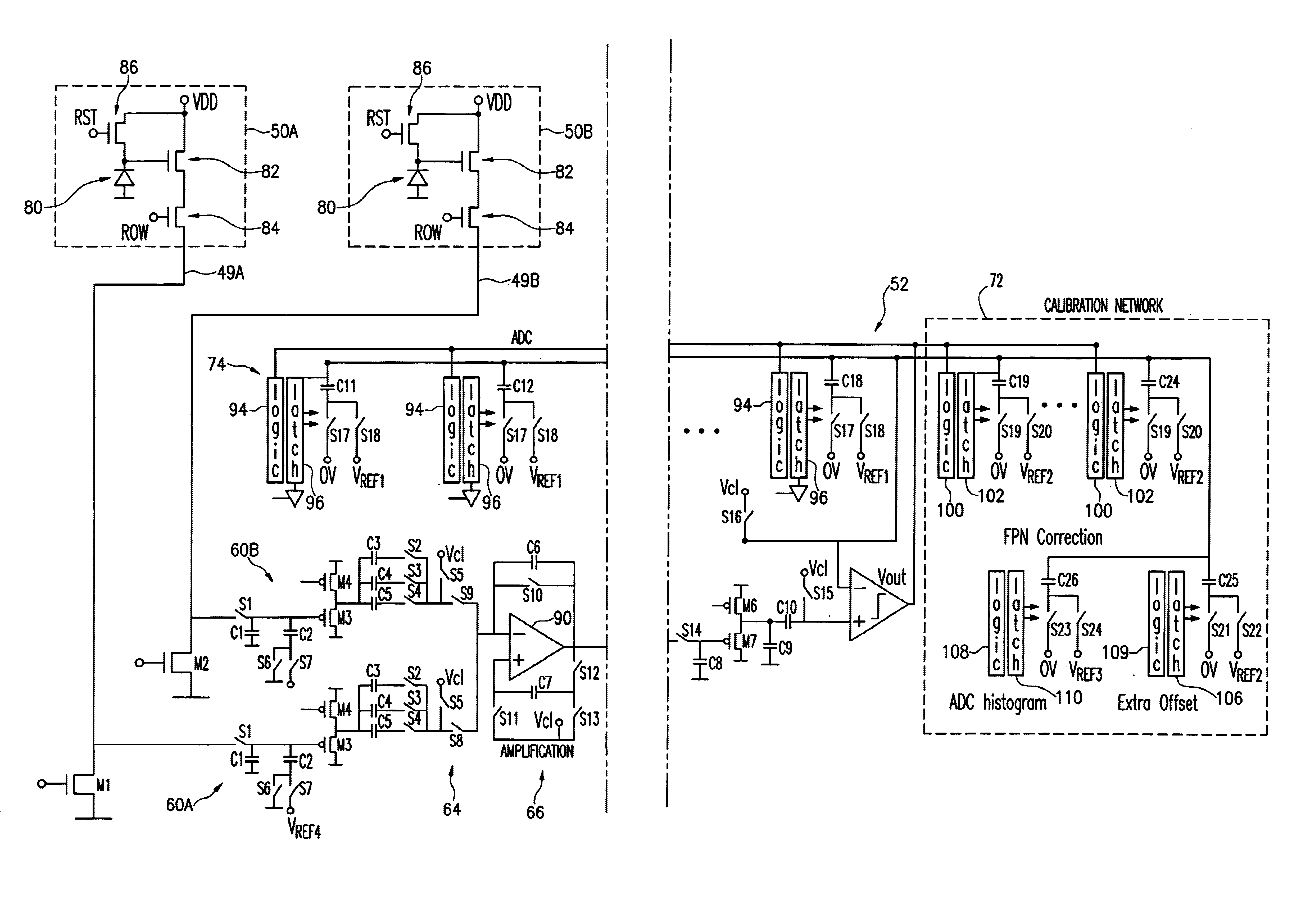 Readout circuit with gain and analog-to-digital a conversion for image sensor
