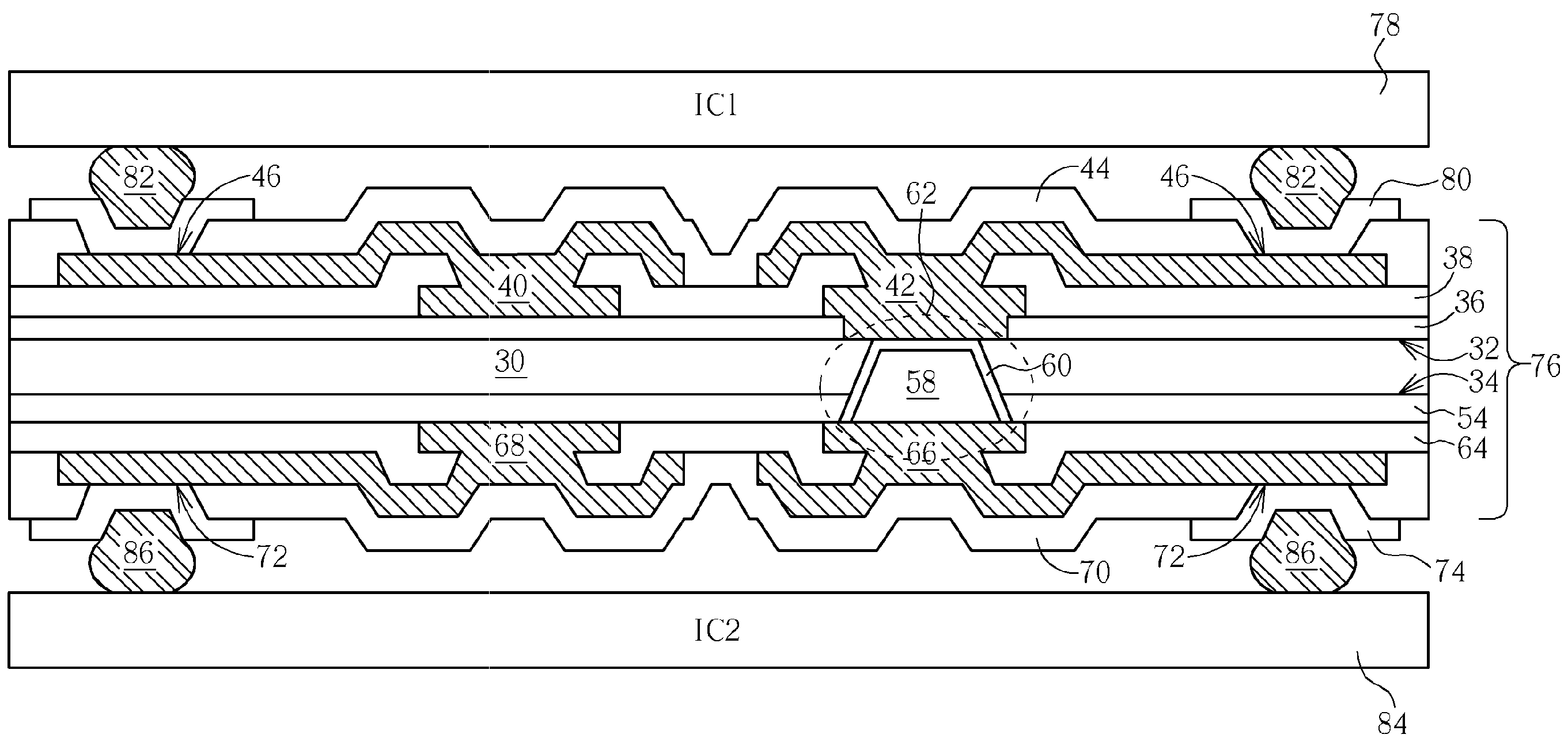 Interposer for connecting plurality of chips and method for manufacturing the same