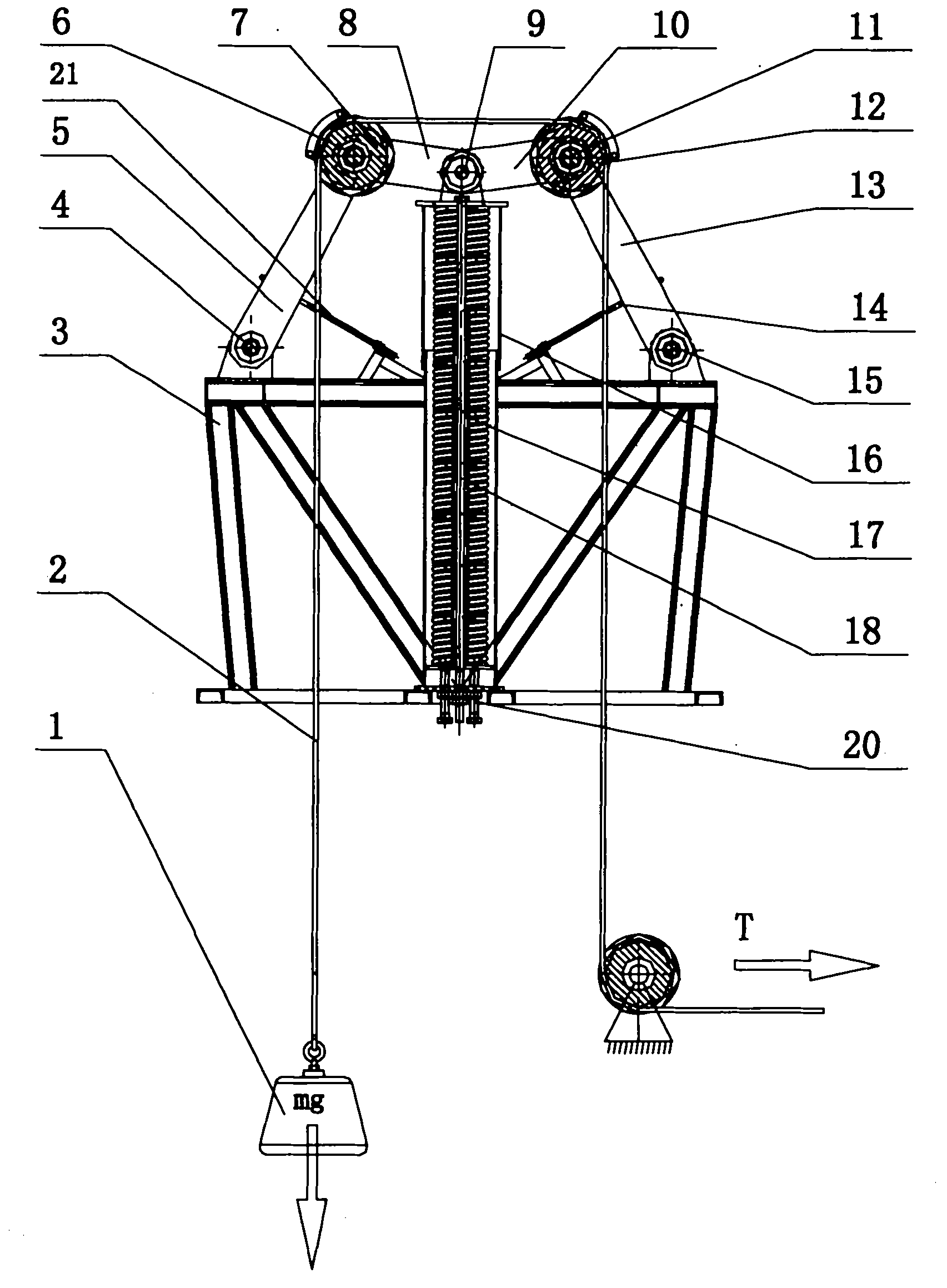 Pouring weight loaded buffering mechanism