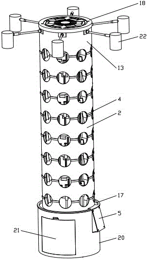 Cylindrical mobile air purification plant wall