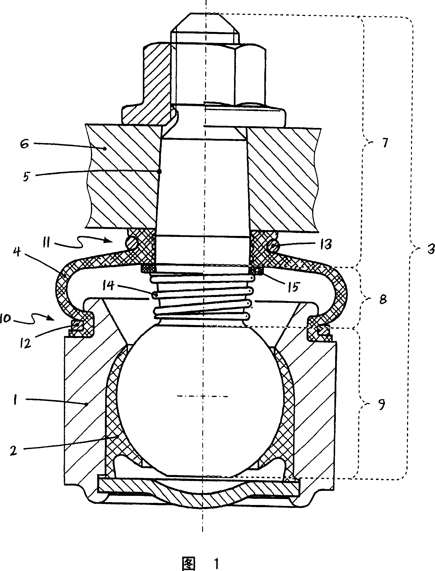 Ball joint with a sealing bellow