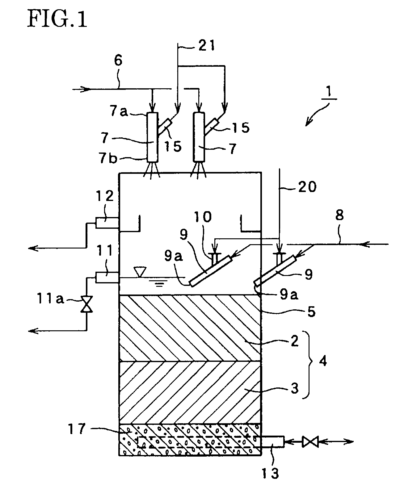 Water treatment apparatus and a method for cleaning a filter layer of a water treatment apparatus