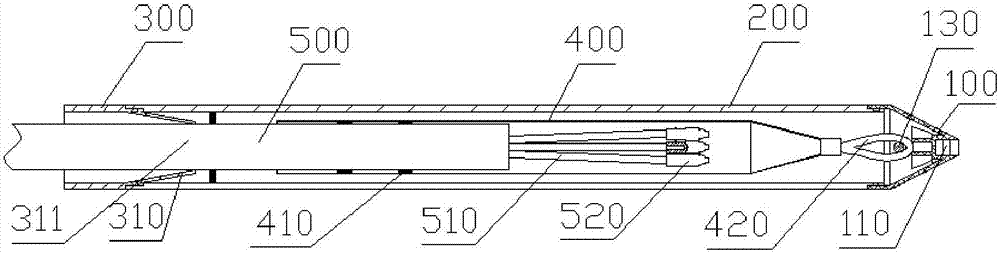 A submarine cable traction structure and its installation method