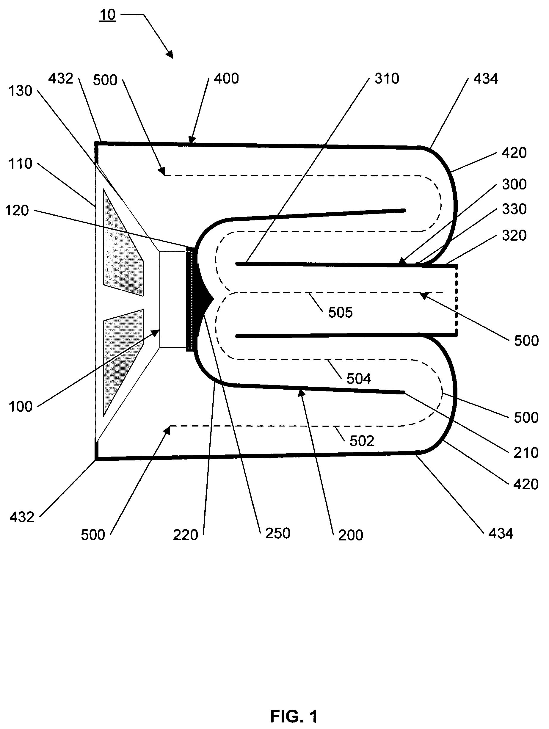 Folded coaxial transmission line loudspeaker
