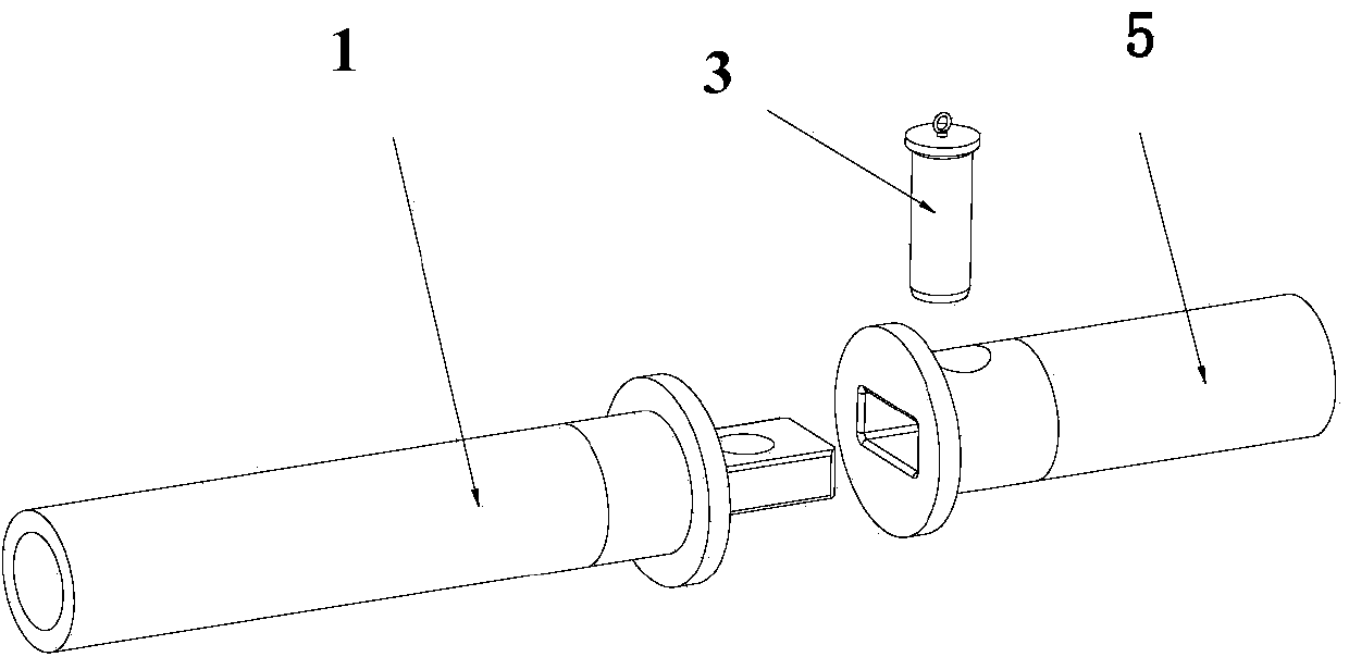 Detachable hinge pin connecting structure for pipe connecting