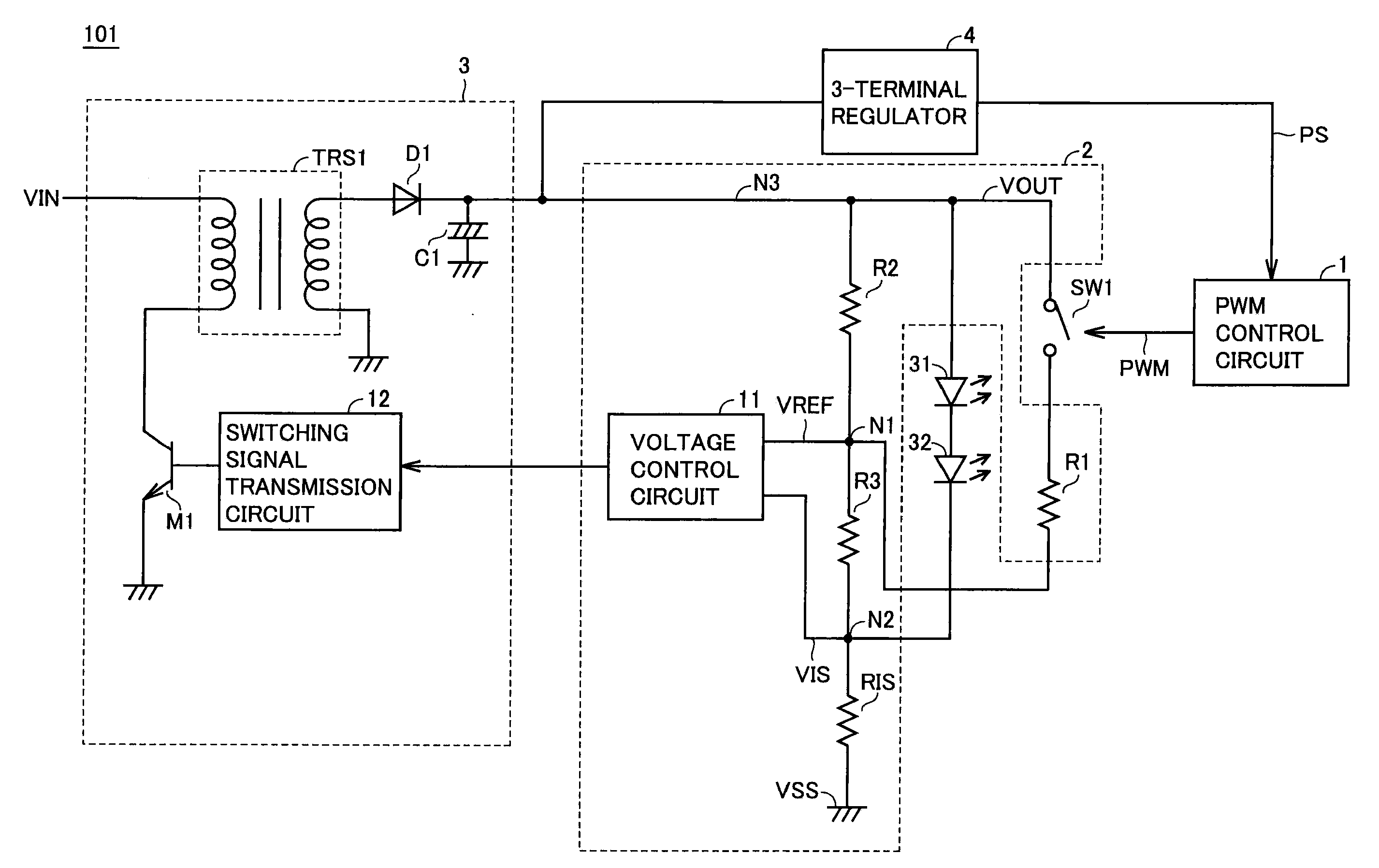 Driving Device for Providing Light Dimming Control of Light-Emitting Element