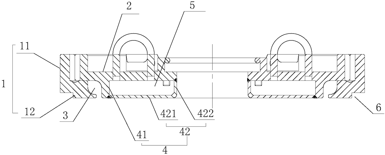 Segregating unit filter bag upper fixing device for preventing material residues