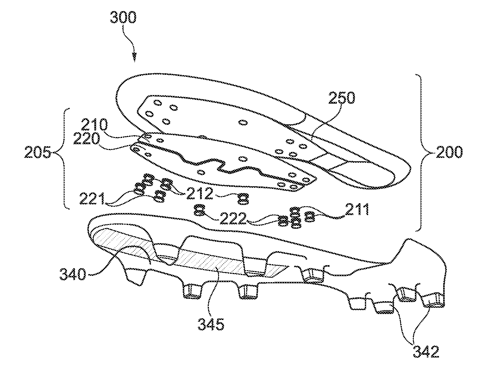 Supporting element for shoes