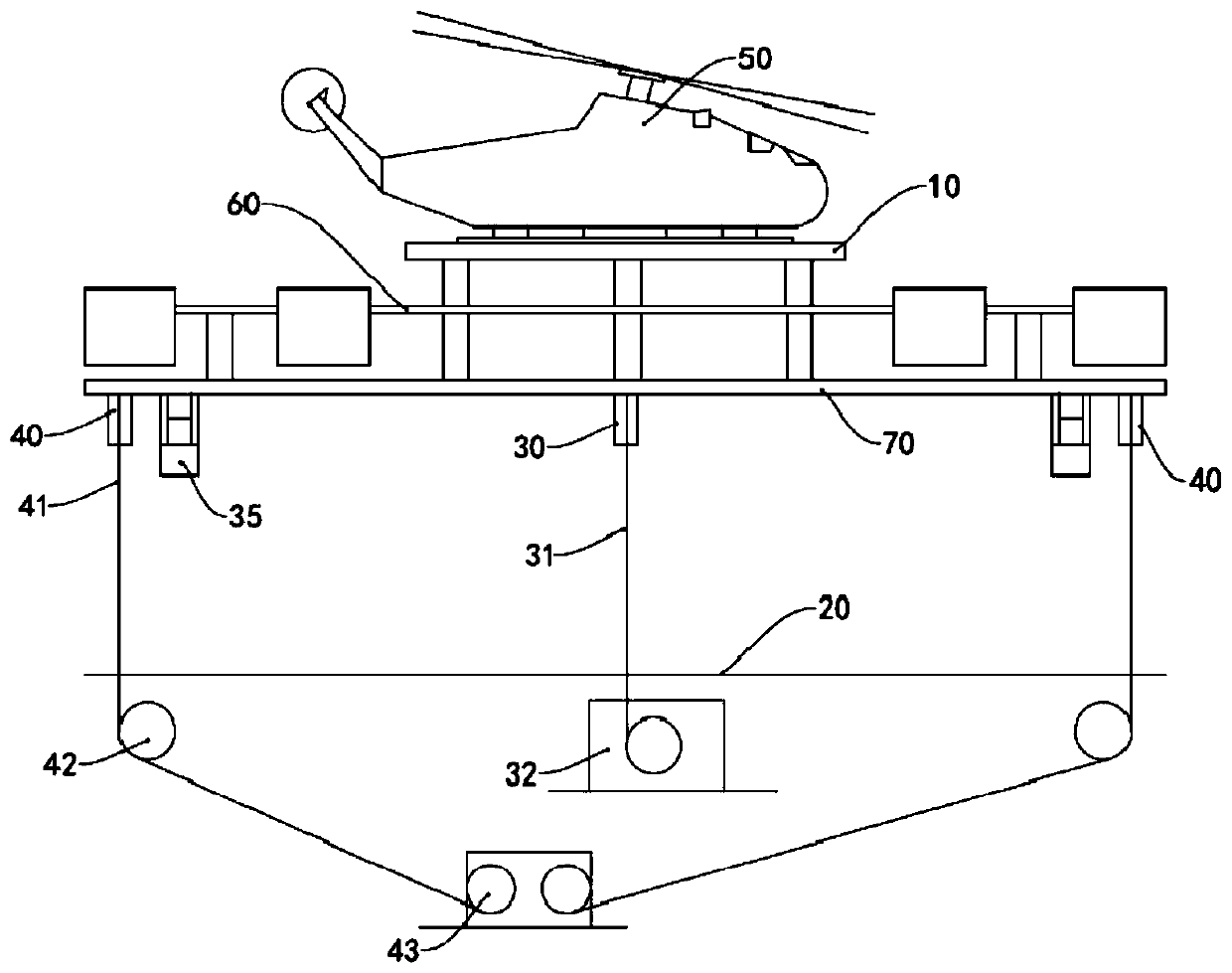 Landing device for vertical take-off and landing aircraft and ship