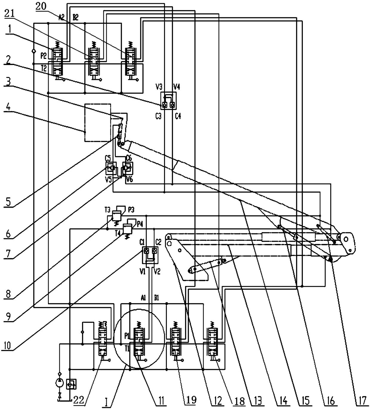 Hydrostatic leveling system for high-altitude operation car