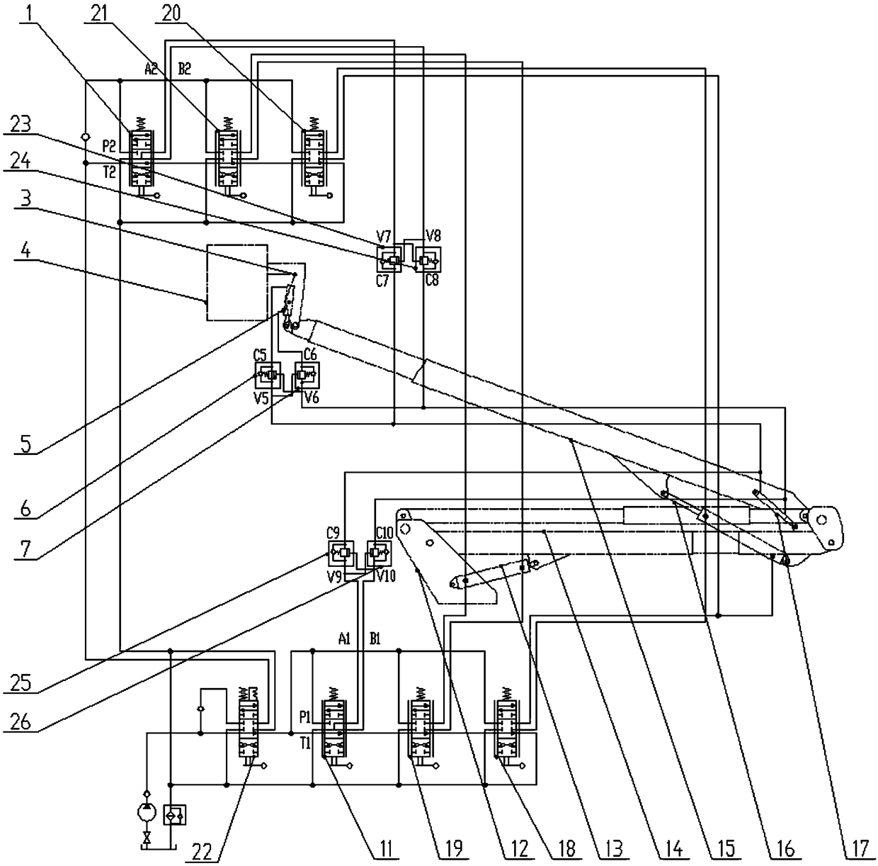 Hydrostatic leveling system for high-altitude operation car