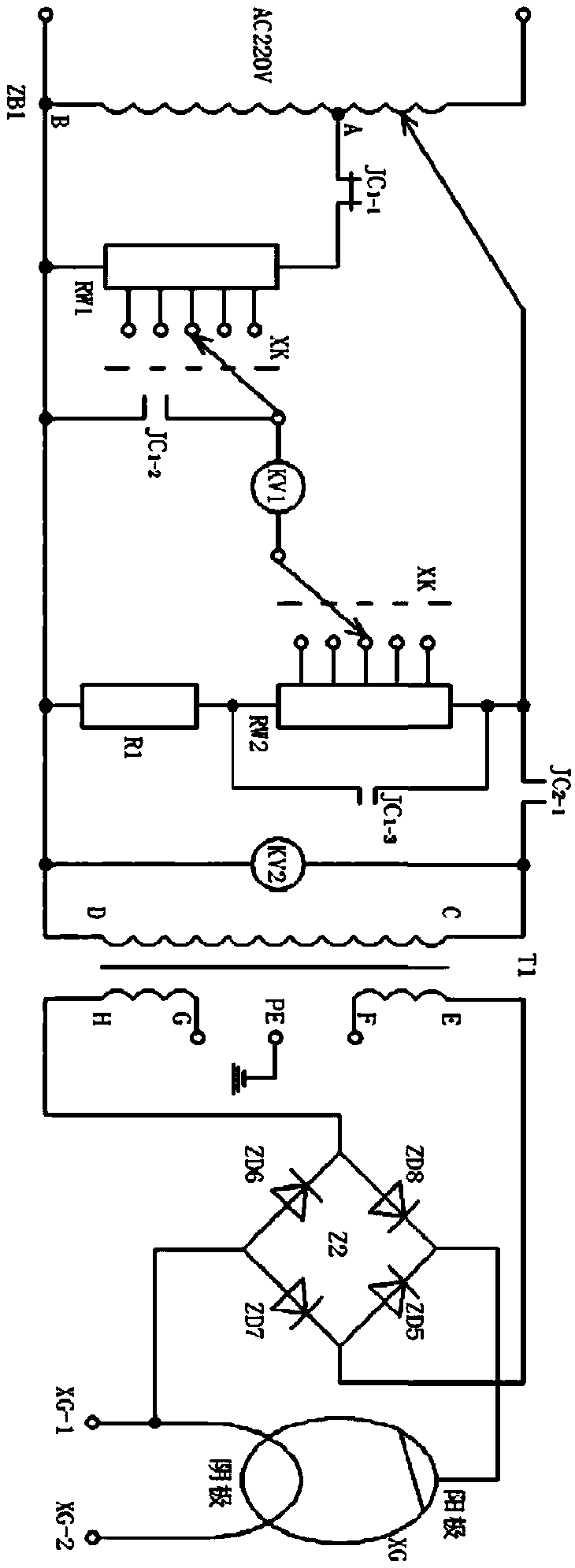 X-ray machine three compensation simulation experiment device