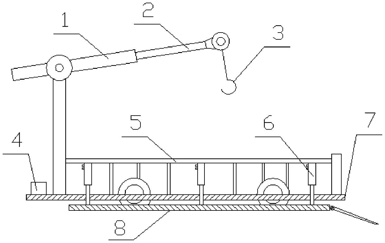 Hydraulic control lifting type device for traction fault vehicle