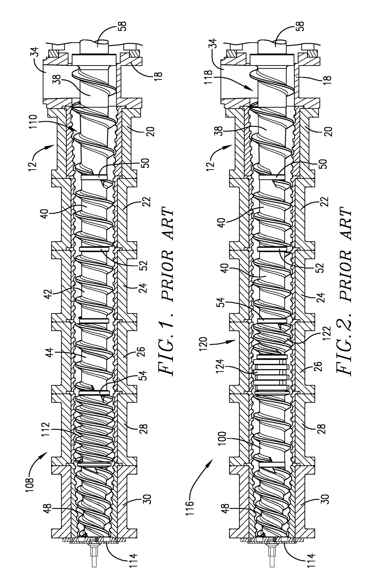 High specific mechanical energy extrusion screw assembly