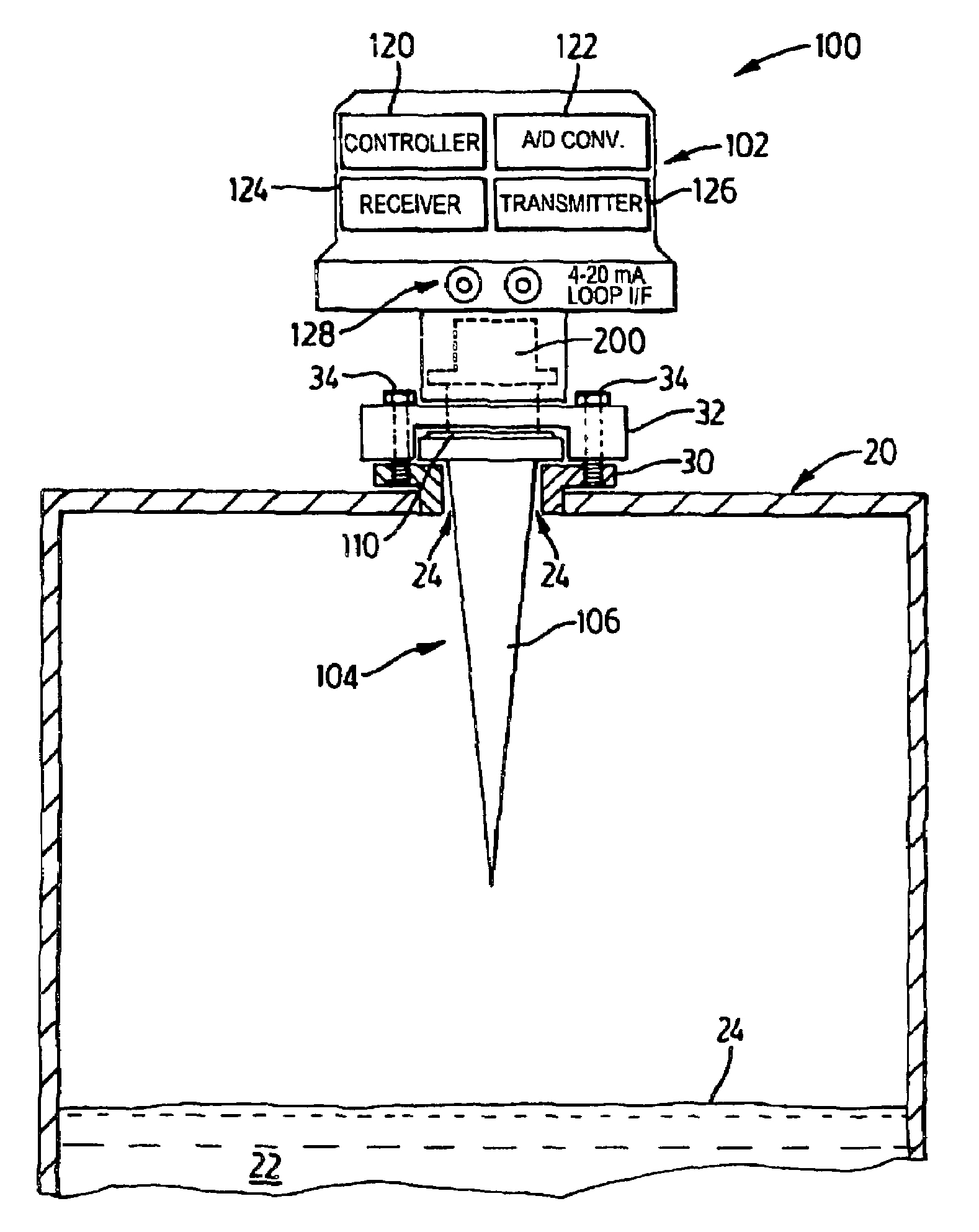 Coupler with waveguide transition for an antenna in a radar-based level measurement system