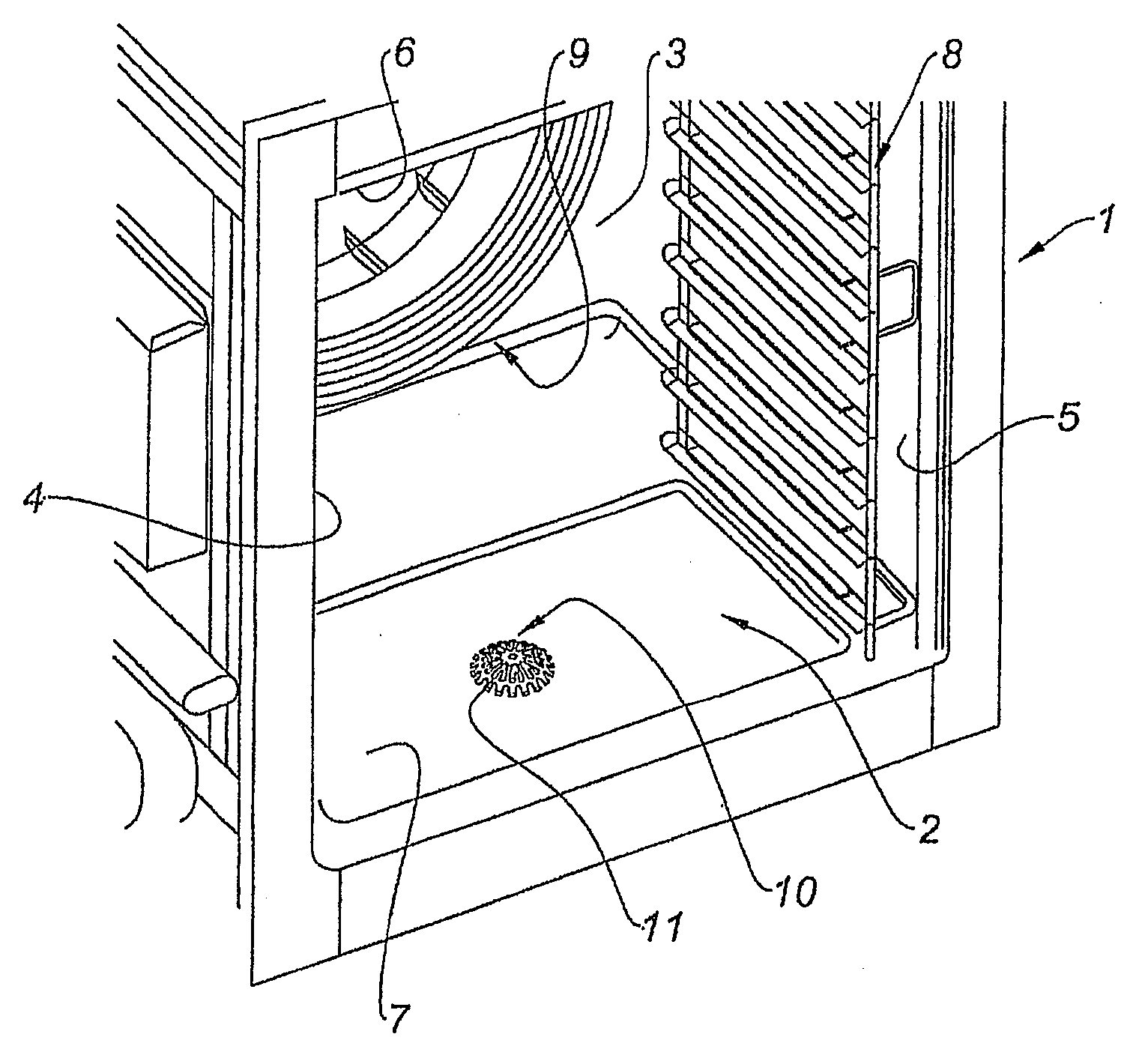 Microwave oven with a drain orifice