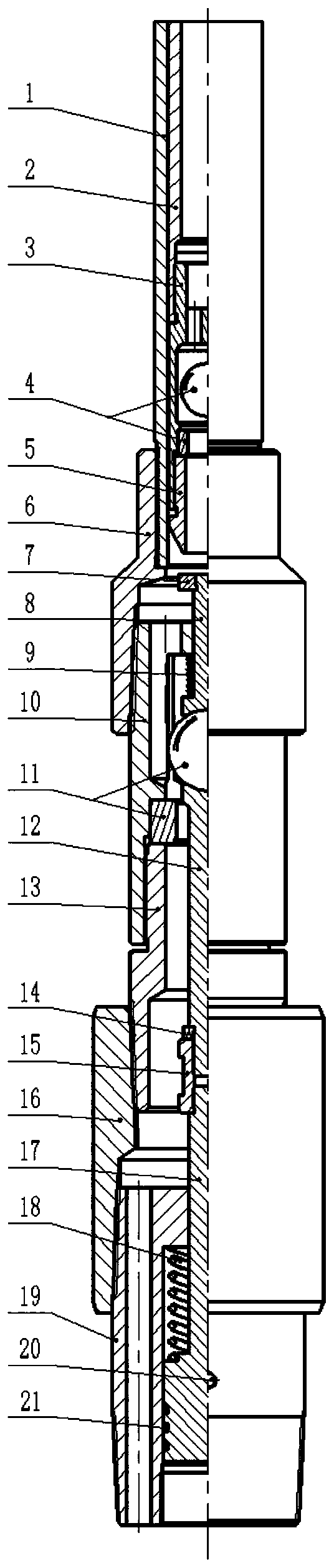 Oil-well pump bridging pressure-applying setting device and application method for packer
