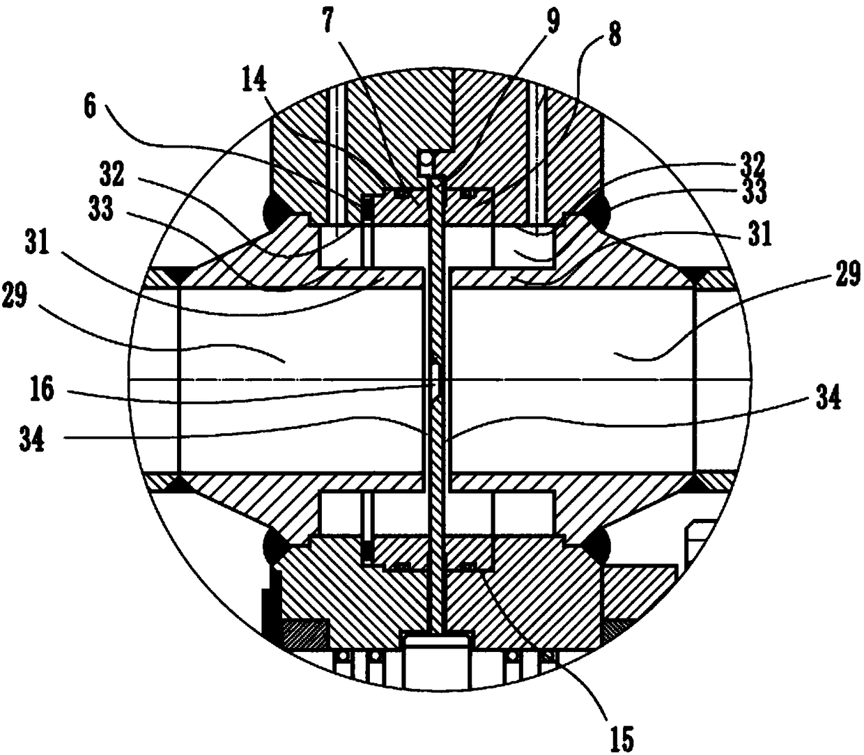 Rotating pore plate flow metering device