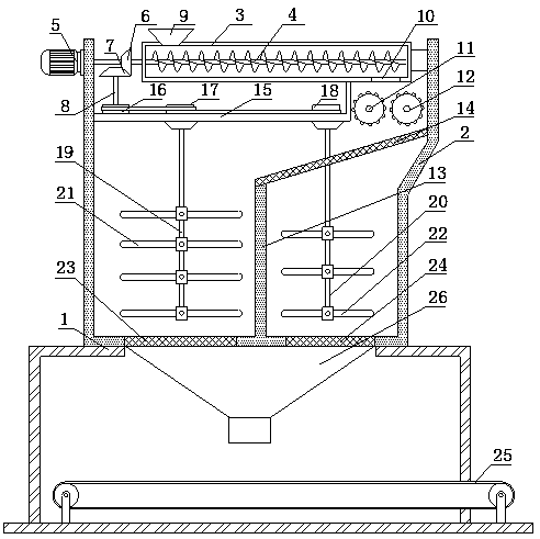 A NdFeB permanent magnet waste slag crushing device