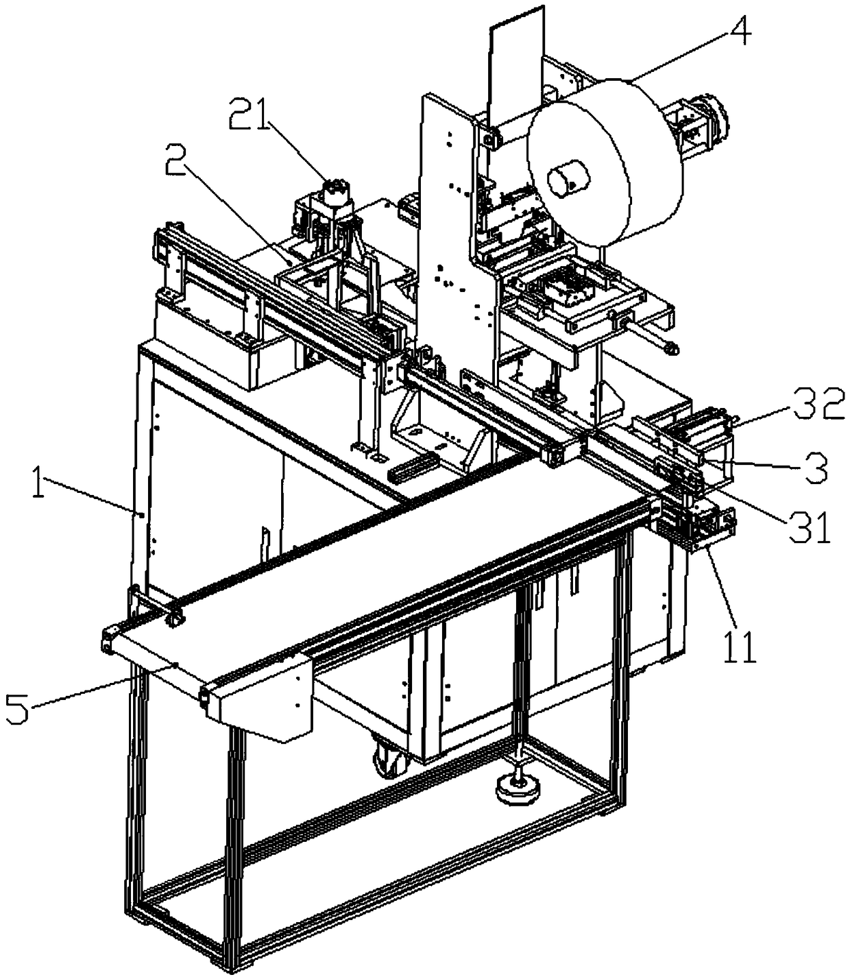 Automatic winding and bagging mechanism for medical catheter and winding and bagging method of automatic winding and bagging mechanism