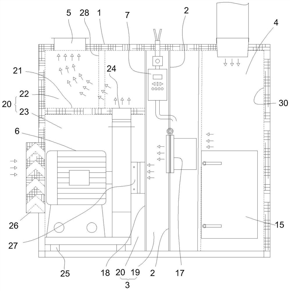 Dust-absorbing and noise-reducing device for continuous operation of hosiery machine and its application method